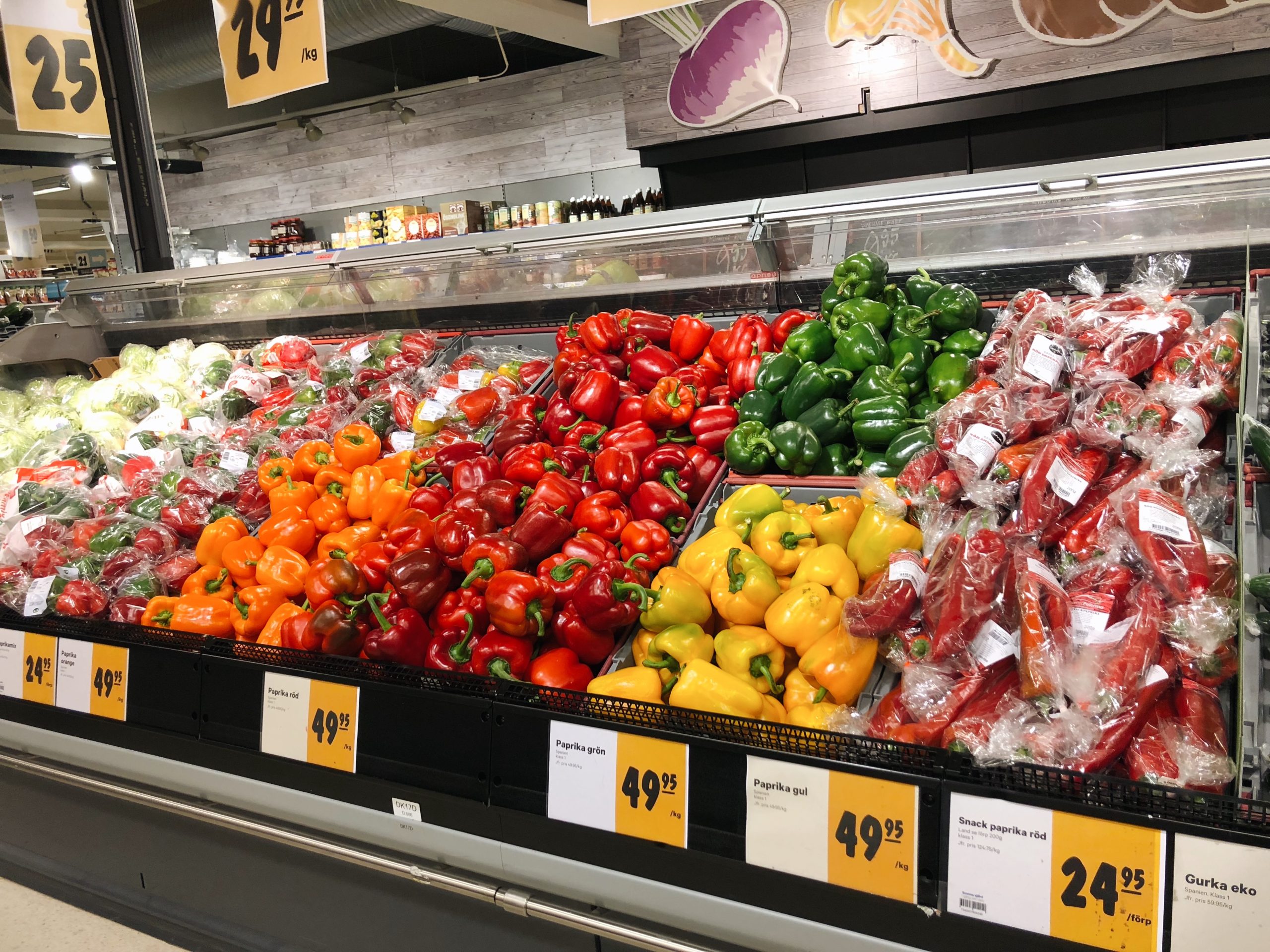 grocery store shelves