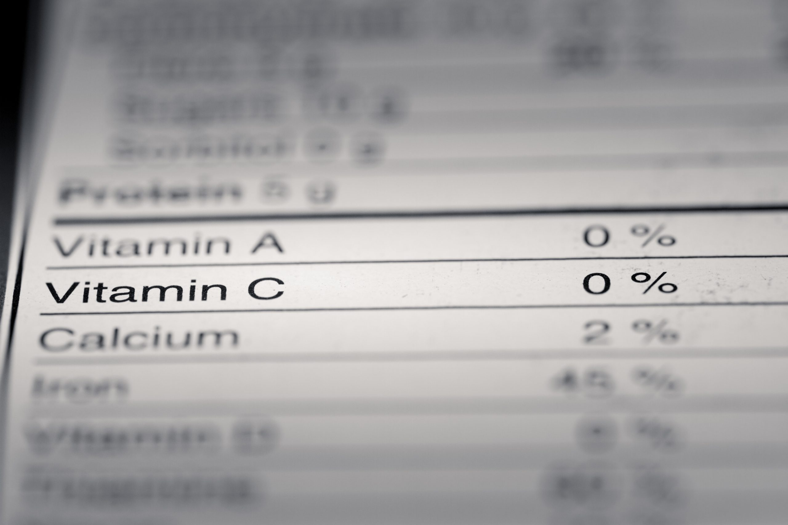 nutrition label