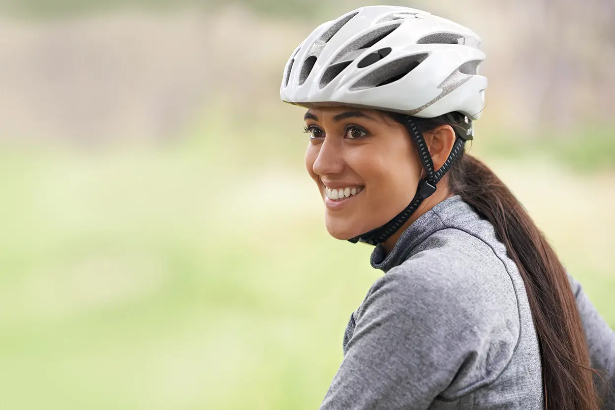 woman riding bike